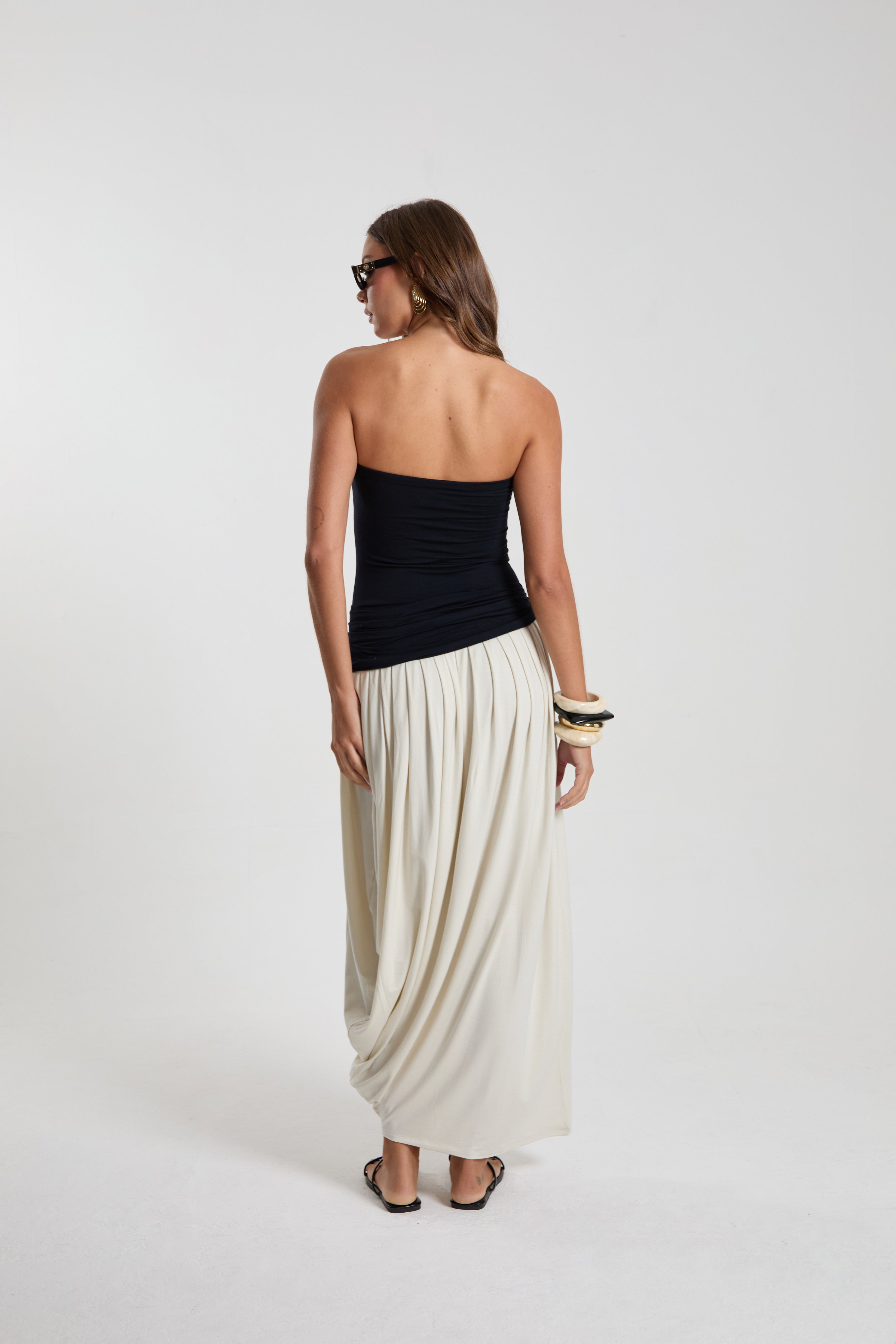Drape Tube Dress 2 Toned
