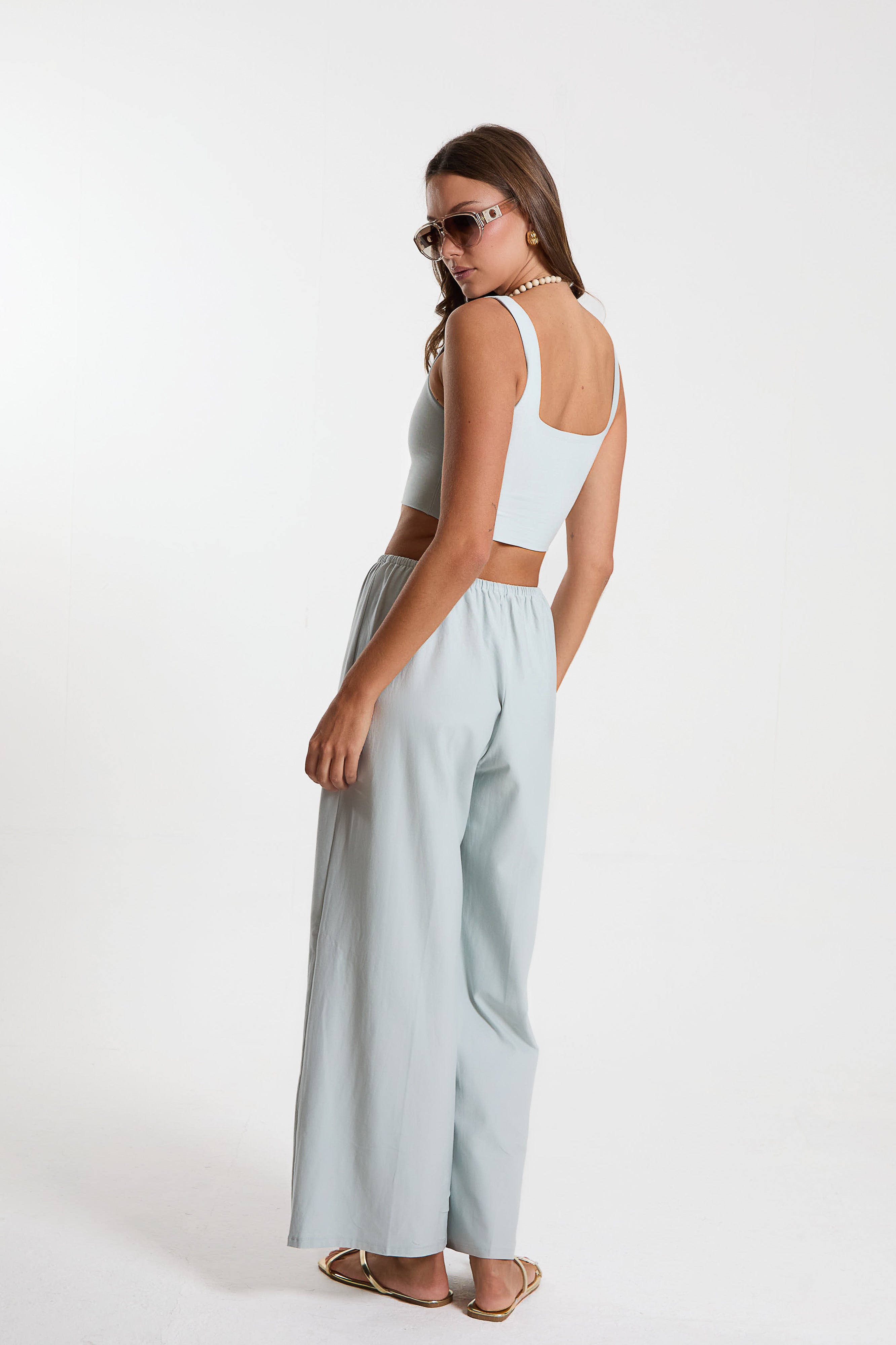 Square Crop Bralette Trouser Set