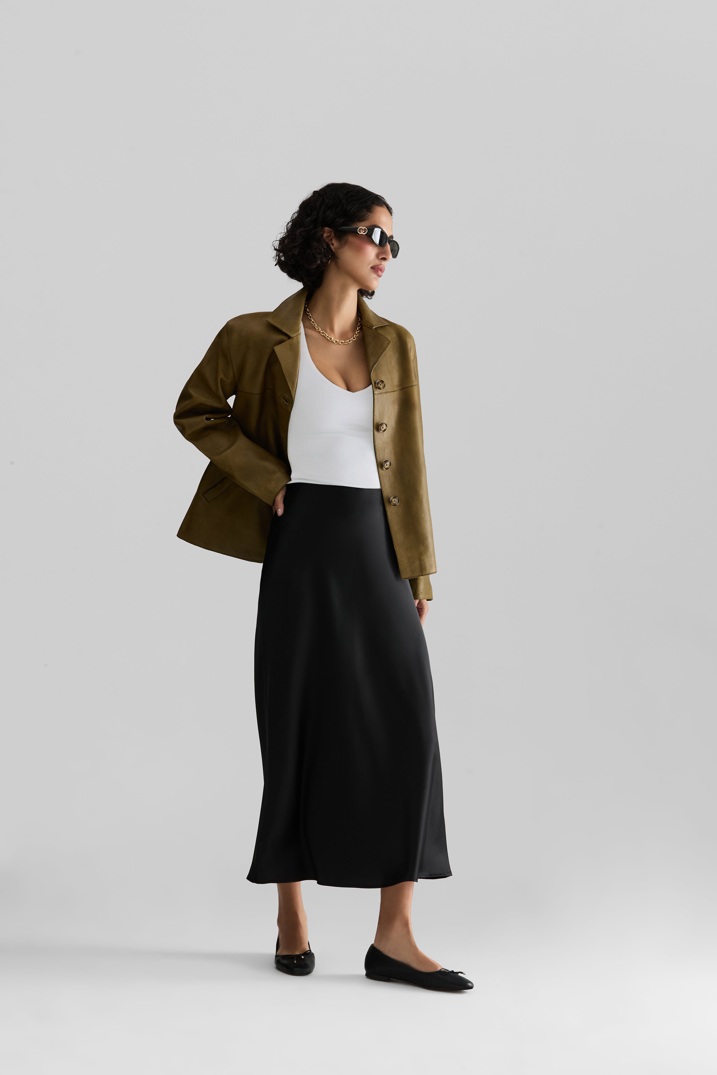 Deep V Long Sleeve Top