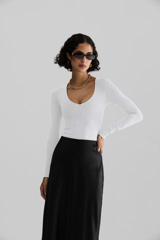 Deep V Long Sleeve Top