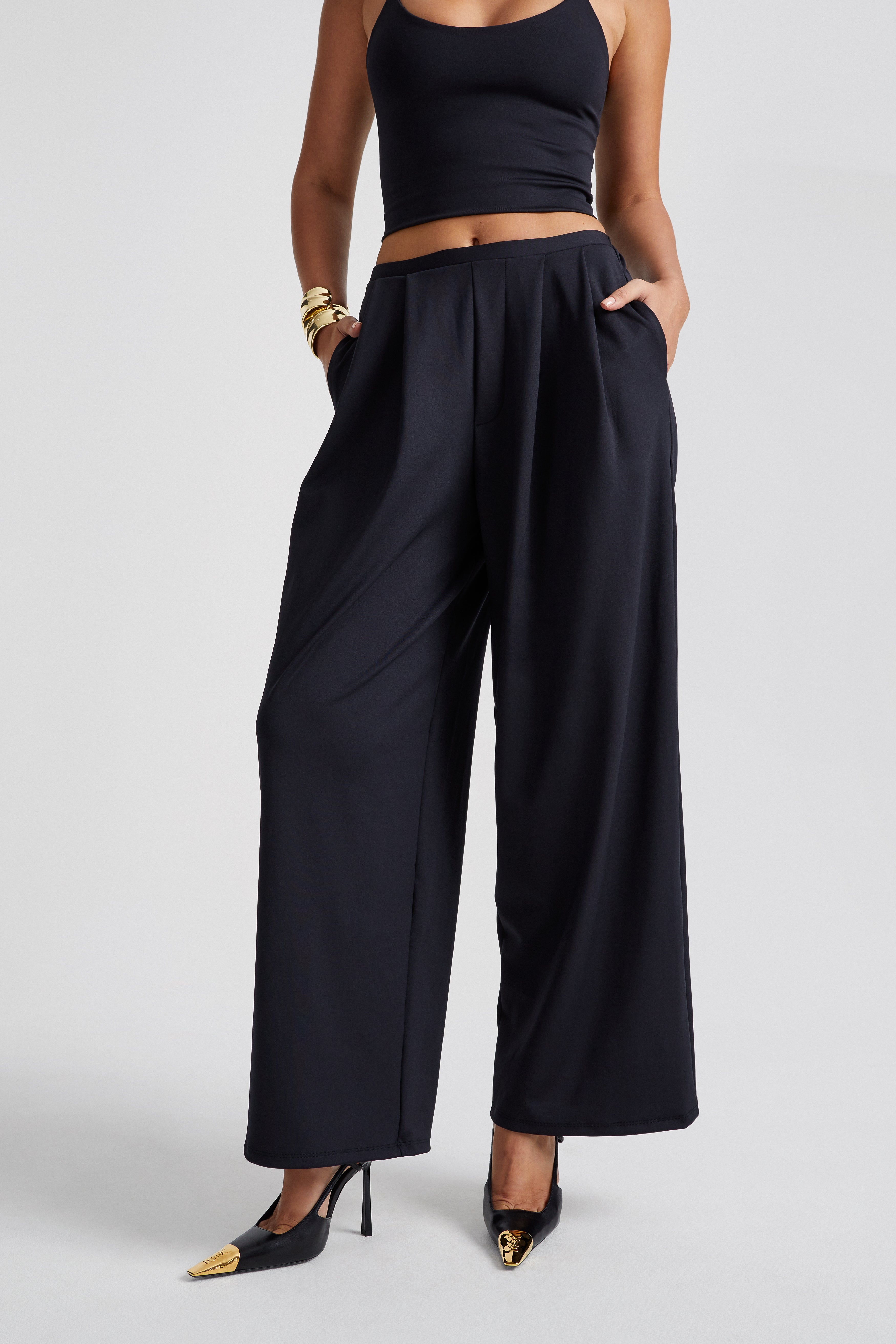 Straight Pleated Trousers