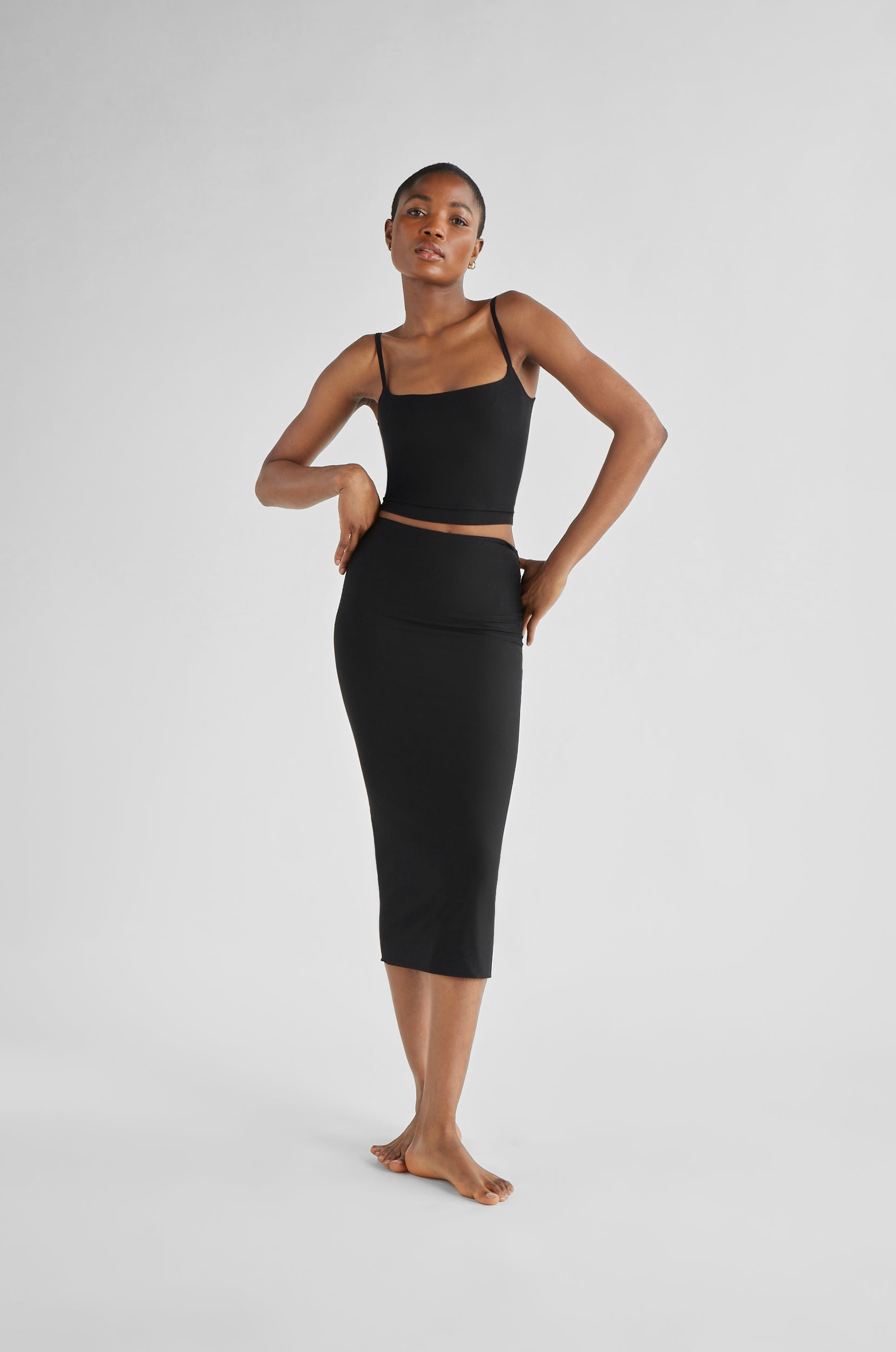 Black midi skirt and top hotsell