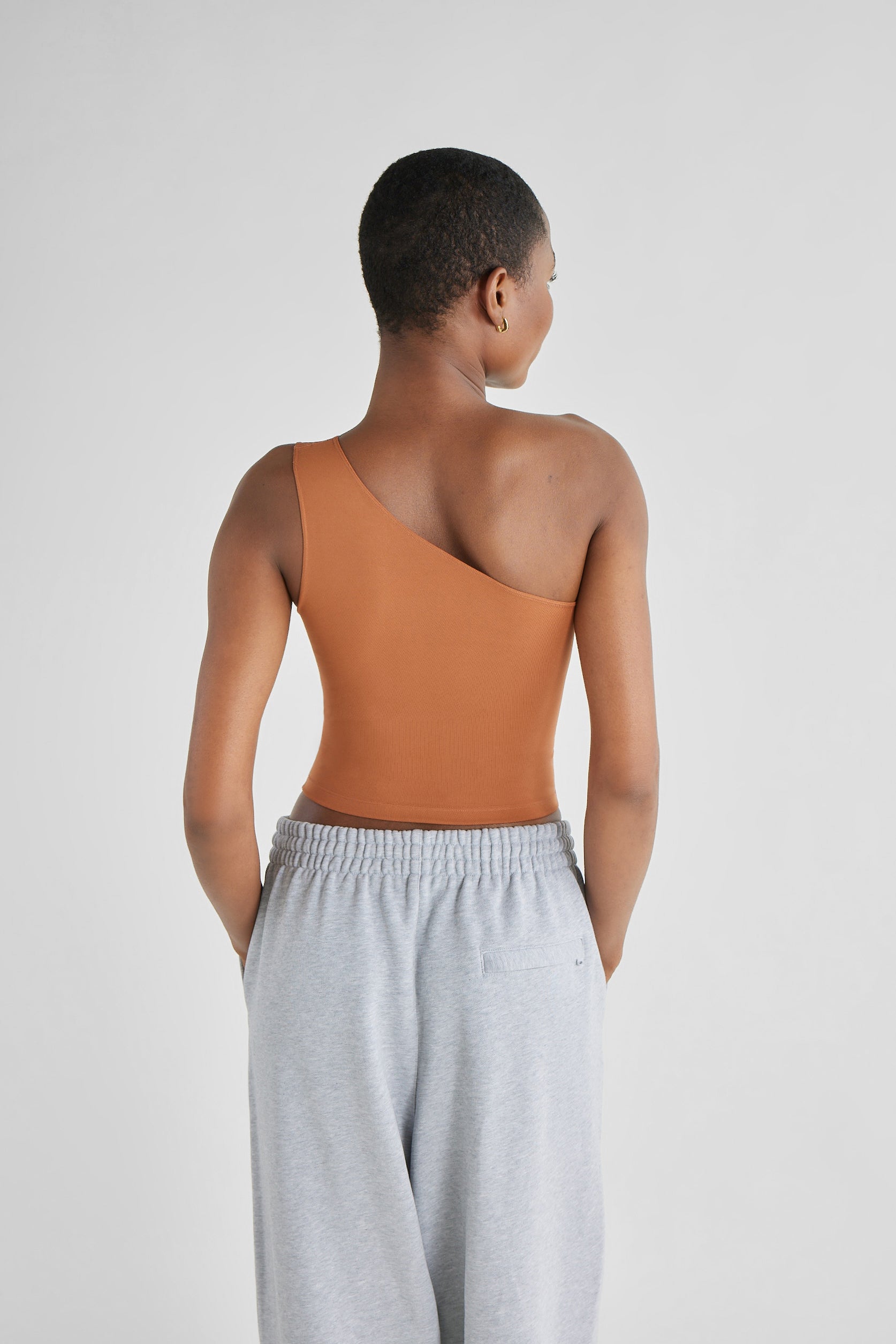 One Shoulder Crop Tank