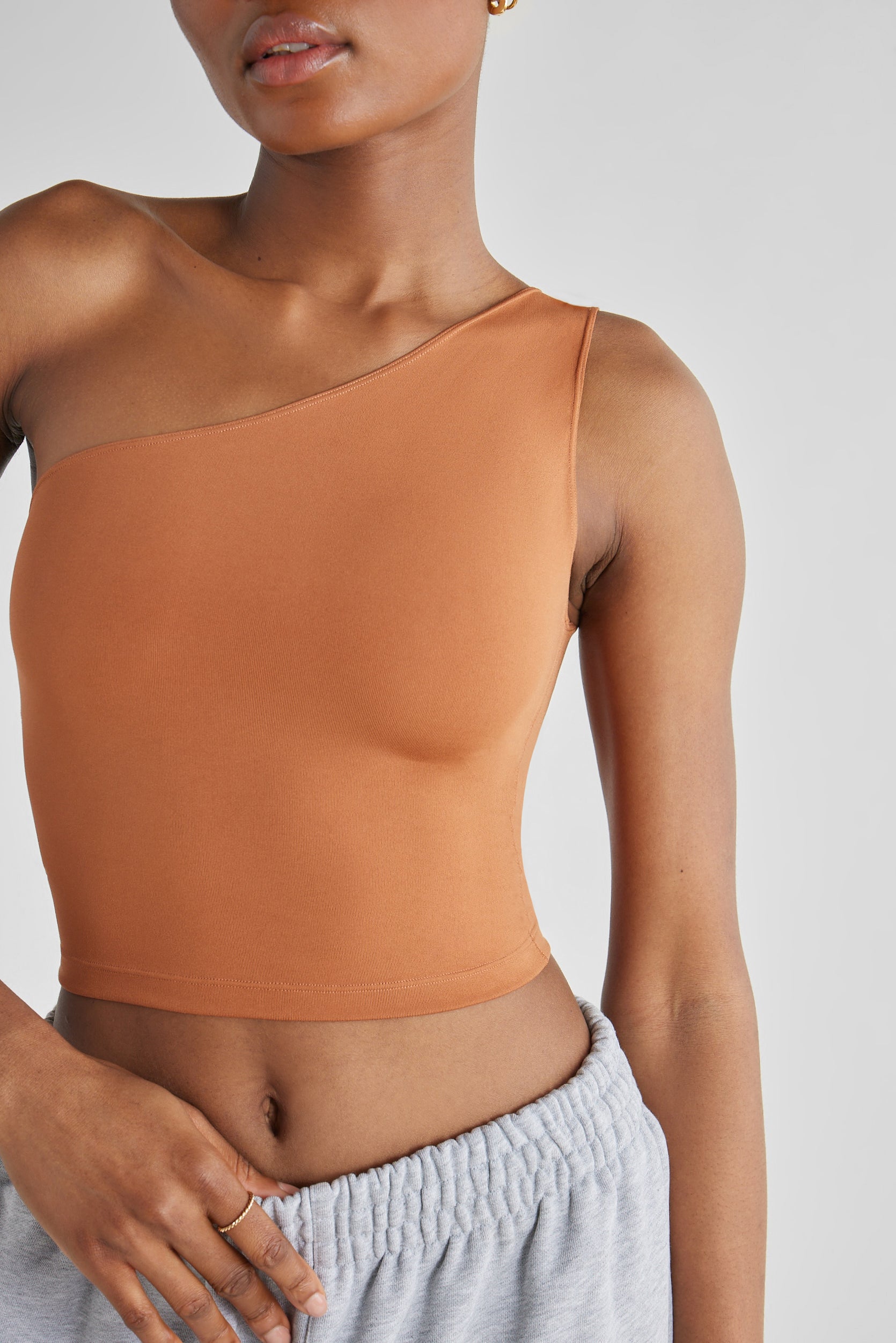 One Shoulder Crop Tank