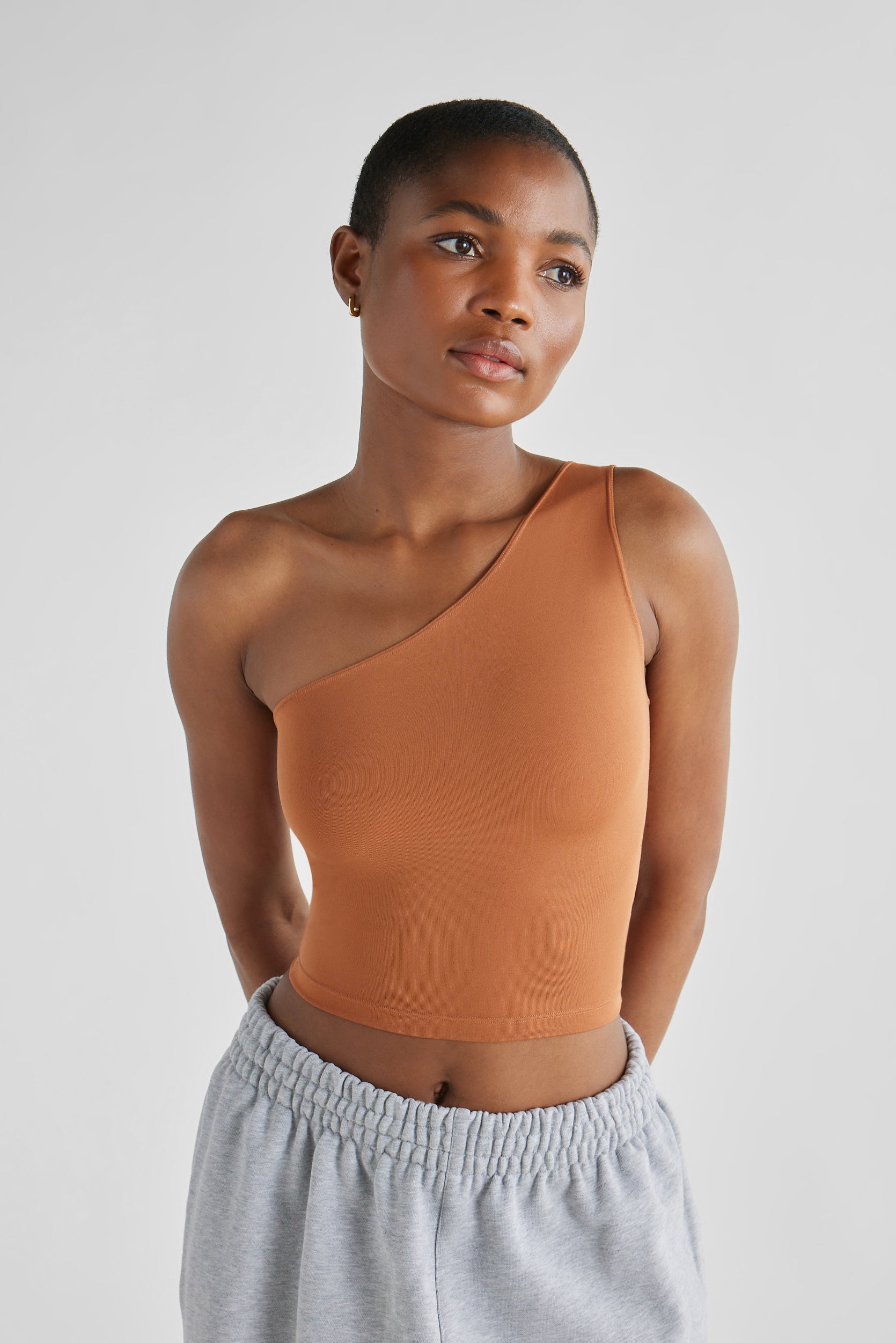 One Shoulder Crop Tank